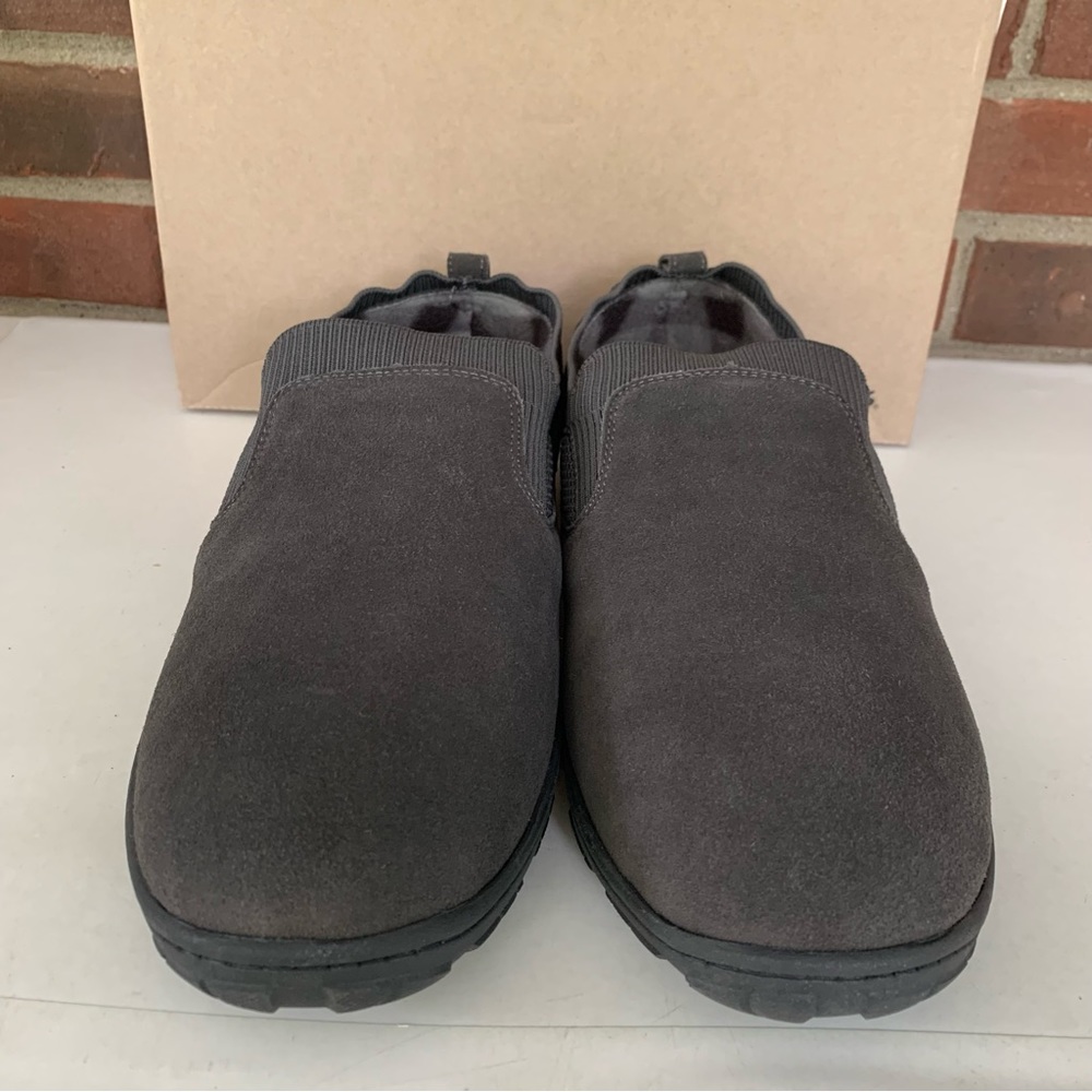 Clarks Mens Black Suede Slip On Comfort Loafer Slippers Shoes US 14 M - Picture 4 of 9